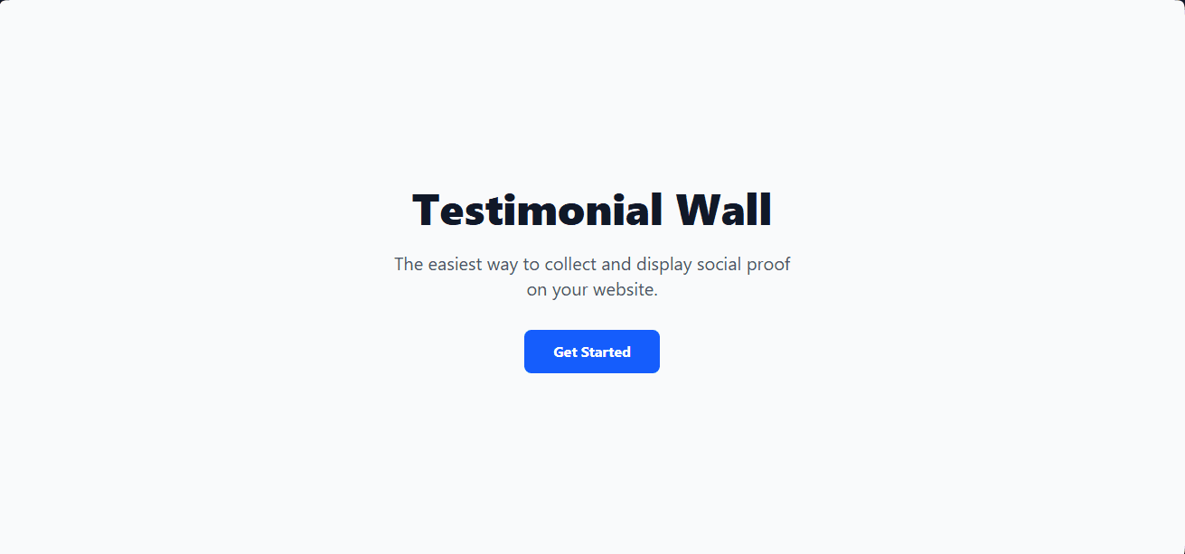 Saas project 'Testimonial Wall'